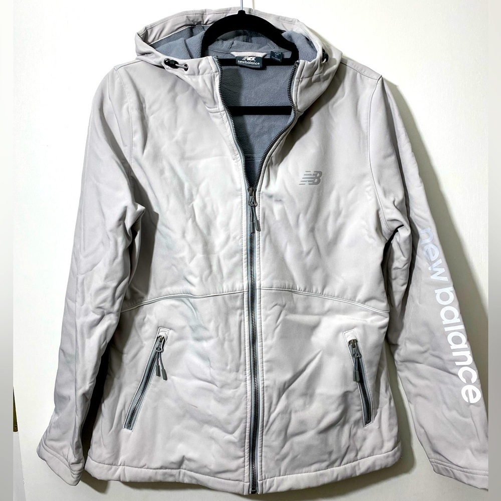 New Balance jacket coat full zip hooded secure zip pockets